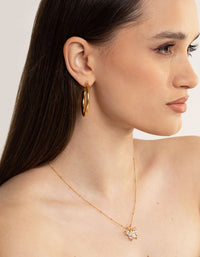 Gold Plated Stainless Steel Chunky Medium Hoop Earrings - link has visual effect only