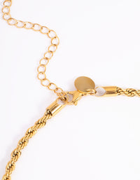 Gold Plated Stainless Steel Thick Twist Chain Necklace - link has visual effect only