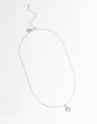 Silver Cubic Zirconia Drop Necklace - link has visual effect only