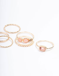 Gold Mix Stone Ring 6-Pack - link has visual effect only