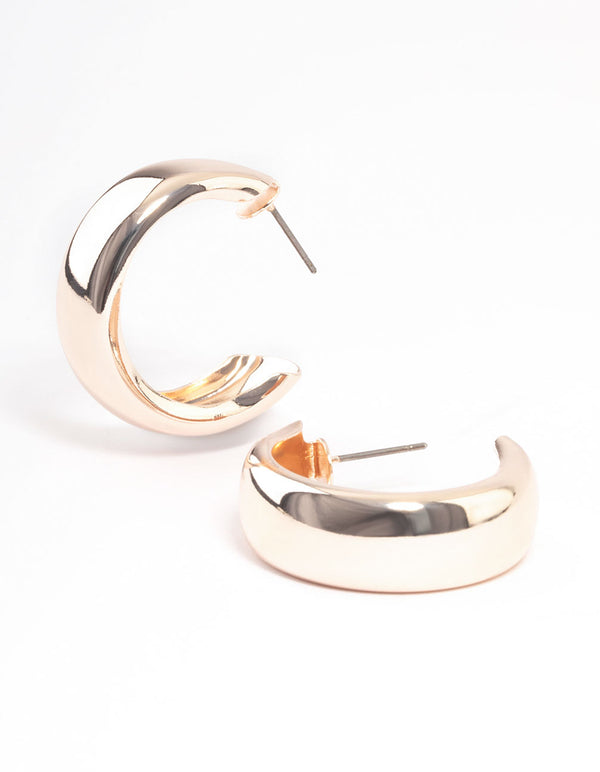 Rose Gold Medium Chubby Hoop Earrings