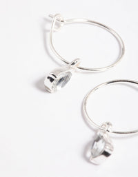 Silver Pear Drop Hoop Earrings - link has visual effect only