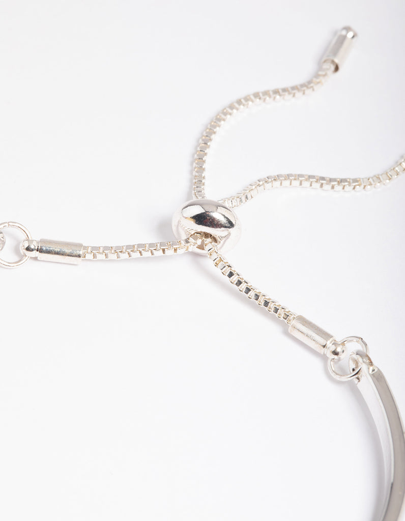 Silver Heart Bangle with Toggle Bracelet