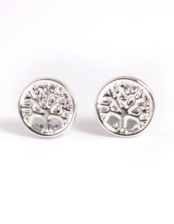 Silver Tree Of Life Stud Earrings