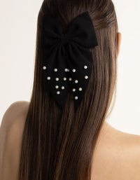 Black Pearl Bow Clip - link has visual effect only