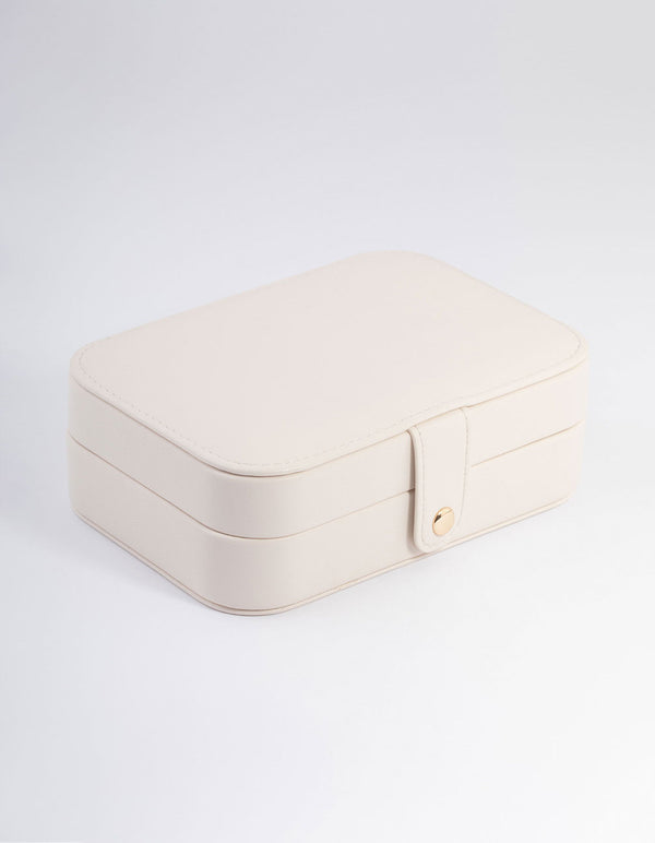 Cream Faux Leather Vanity Jewellery Box