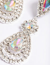 Silver Flower Stud Teardrop Earrings - link has visual effect only