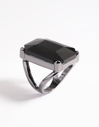 Gunmetal Statement Emerald Cut Ring - link has visual effect only