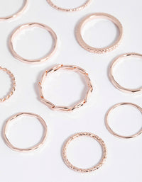 Rose Gold Fine Mix Band Ring Pack - link has visual effect only