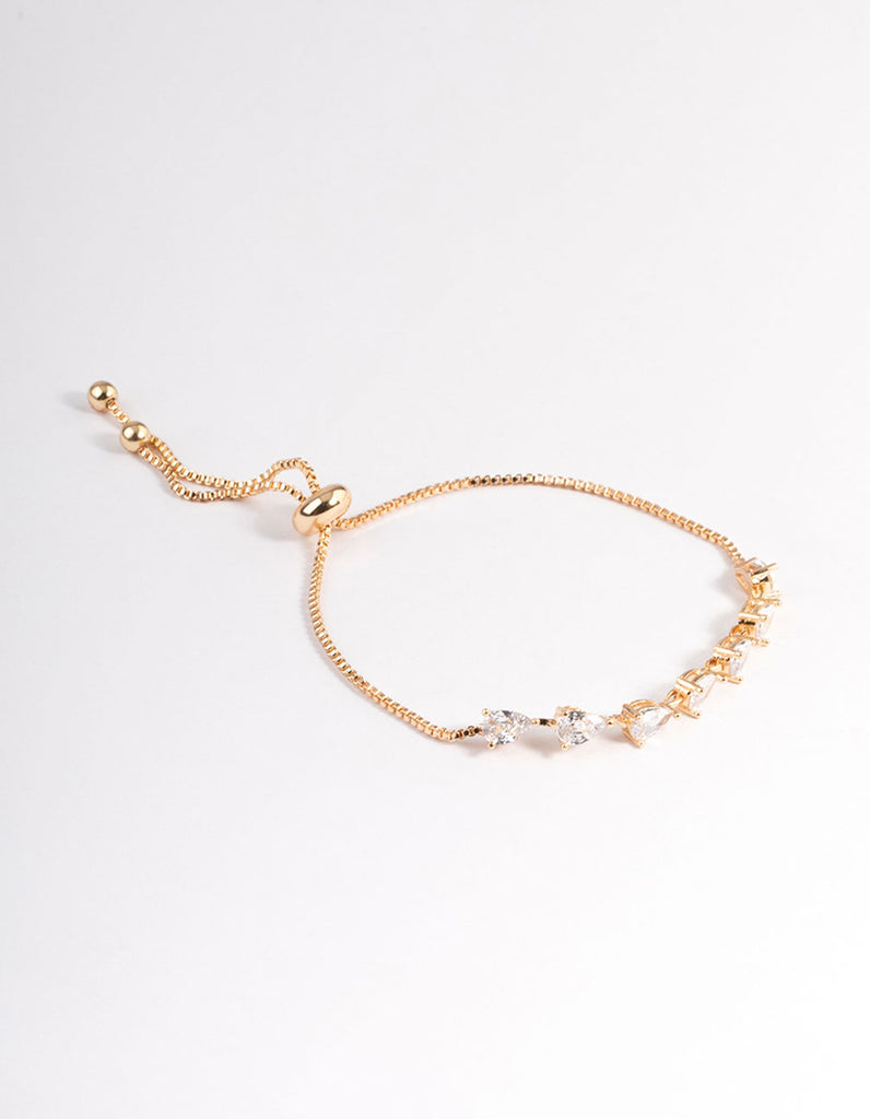 Gold Pear Chain Toggle Bracelet