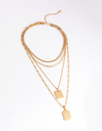 Worn Gold Figaro 4-Row Necklace - link has visual effect only