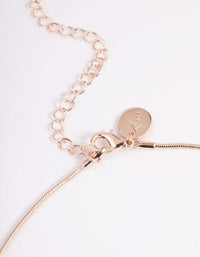 Rose Gold Rose Quartz Shard Snake Chain Necklace - link has visual effect only