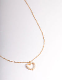 Gold Pearl Heart Necklace - link has visual effect only