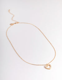 Gold Pearl Heart Necklace - link has visual effect only