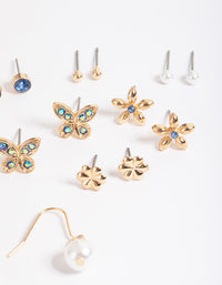 Gold Butterfly Garden Earrings 8-Pack - link has visual effect only