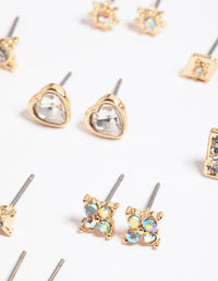 Gold Diamante Stud Earring 12-Pack - link has visual effect only