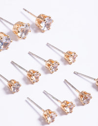 Gold Classic Diamante Studs 8-Pack - link has visual effect only