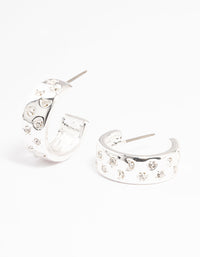 Silver Celestial Diamante Hoop Earrings - link has visual effect only