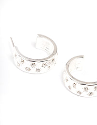 Silver Celestial Diamante Hoop Earrings - link has visual effect only