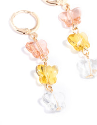 Gold Trio Butterfly Drop Huggie Earrings - link has visual effect only