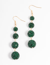 Gold Triple Ball Drop Earrings - link has visual effect only