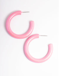 Pink Shinny Hoop Earrings - link has visual effect only