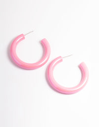 Pink Shinny Hoop Earrings - link has visual effect only