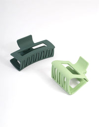 Green Mixed Rectangle Hair Claw Clip Pack - link has visual effect only