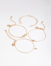 Gold Diamante Butterfly Twist Bracelet 4-Pack - link has visual effect only