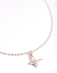 Rose Gold Asymmetrical Butterfly Necklace - link has visual effect only