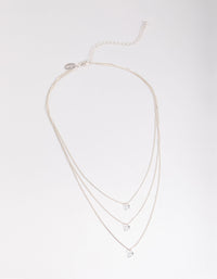 Silver Classic Diamante Layered Necklace - link has visual effect only