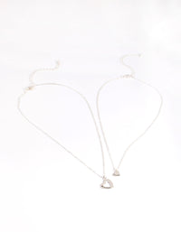 Silver Open Heart Necklace Pack - link has visual effect only