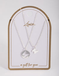 Silver Butterfly Cut Out Necklace Pack - link has visual effect only