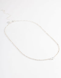 Silver Cupchain Diamante Necklace - link has visual effect only