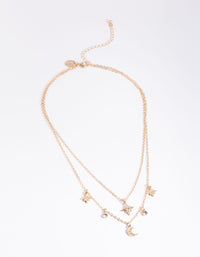 Gold Diamante Celestial Statement Necklace - link has visual effect only