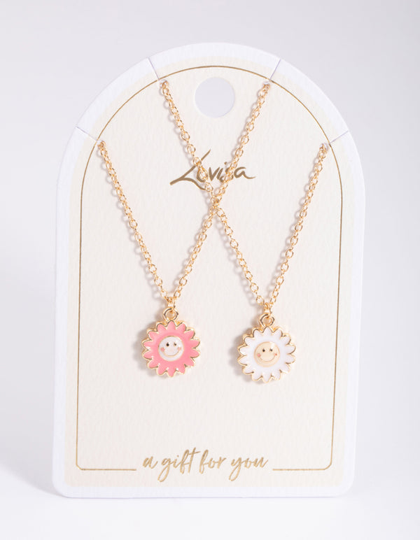 Gold Happy Flower Necklace Pack