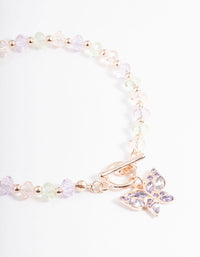 Rose Gold Bead Diamante Bracelet - link has visual effect only