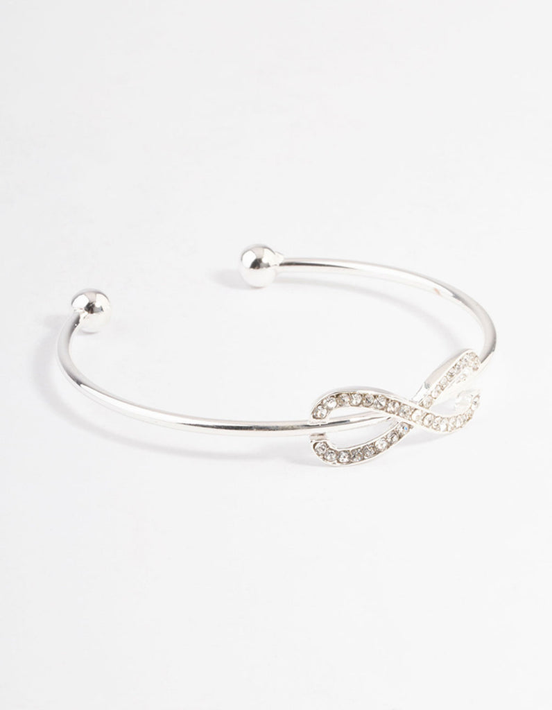 Silver Infinity Open Cuff Bangle