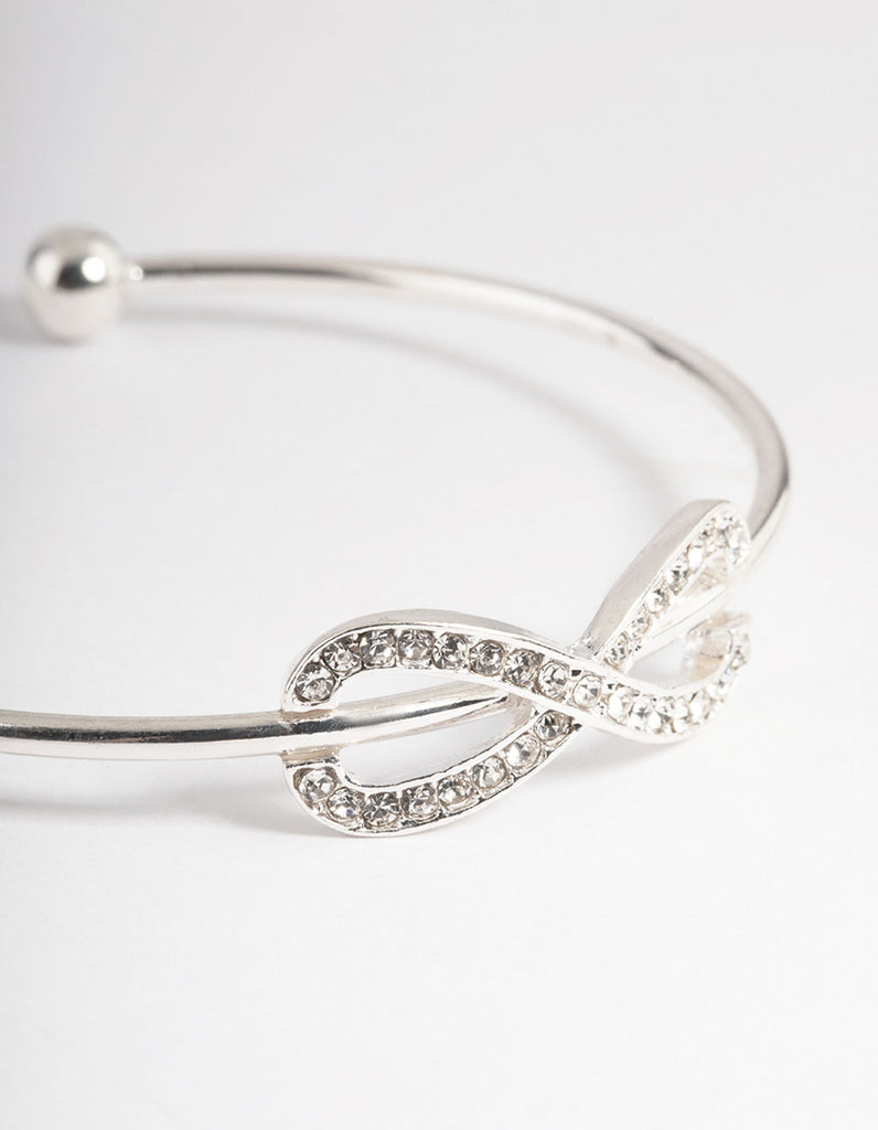 Silver Infinity Open Cuff Bangle