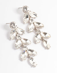 Silver Mini Stone Leaf Drop Earrings - link has visual effect only