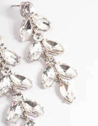 Silver Mini Stone Leaf Drop Earrings - link has visual effect only