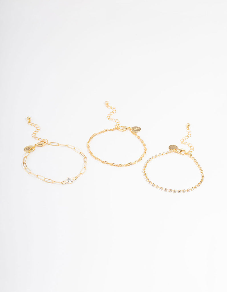 Gold Plated Cupchain & Mic Chain Bracelet Pack