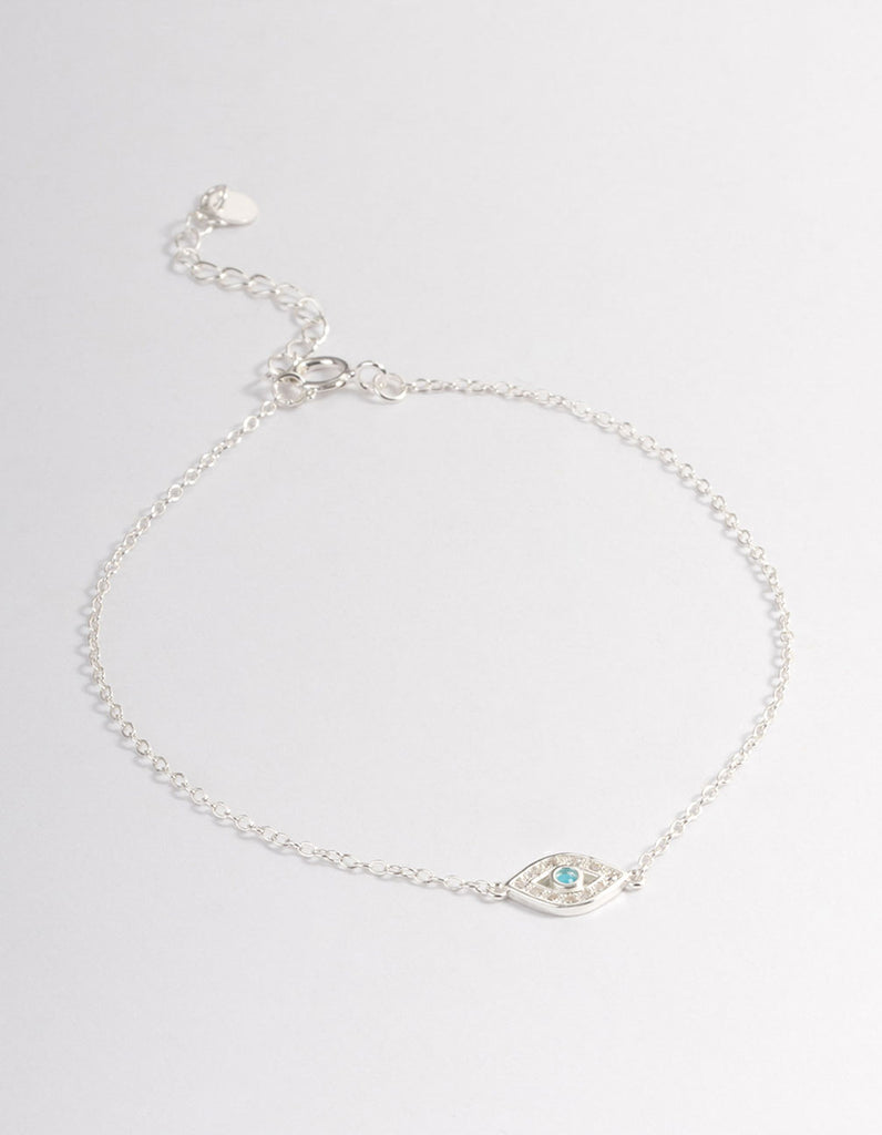 Sterling Silver Evil Eye Bracelet