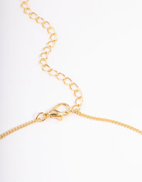 Gold Plated Capricorn Necklace With Cubic Zirconia Pendant - link has visual effect only