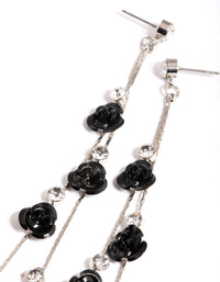 Silver Calming Rose Drop Earrings - link has visual effect only