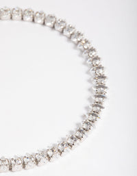 Rhodium Cubic Zirconia Stone Toggle Tennis Bracelet - link has visual effect only