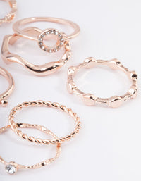 Rose Gold Twist Curve Ring Pack - link has visual effect only