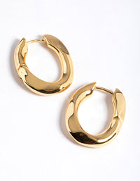 Gold Plated Brass Medium Oval Huggie Earrings - link has visual effect only