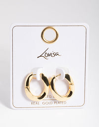 Gold Plated Brass Medium Oval Huggie Earrings - link has visual effect only