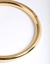 Gold Plated Brass Round Chunky Bangle - link has visual effect only